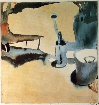 Paul Klee Painting - Flower stand with watering can and bucket Paul Klee